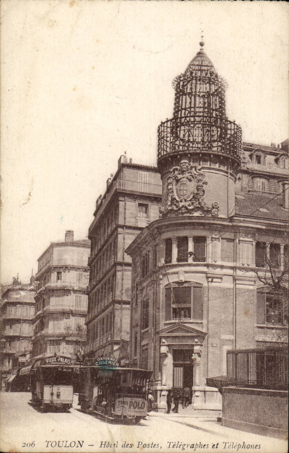 Toulon - Hotel des Postes Telegraphes et Telephone tramway - CPA 