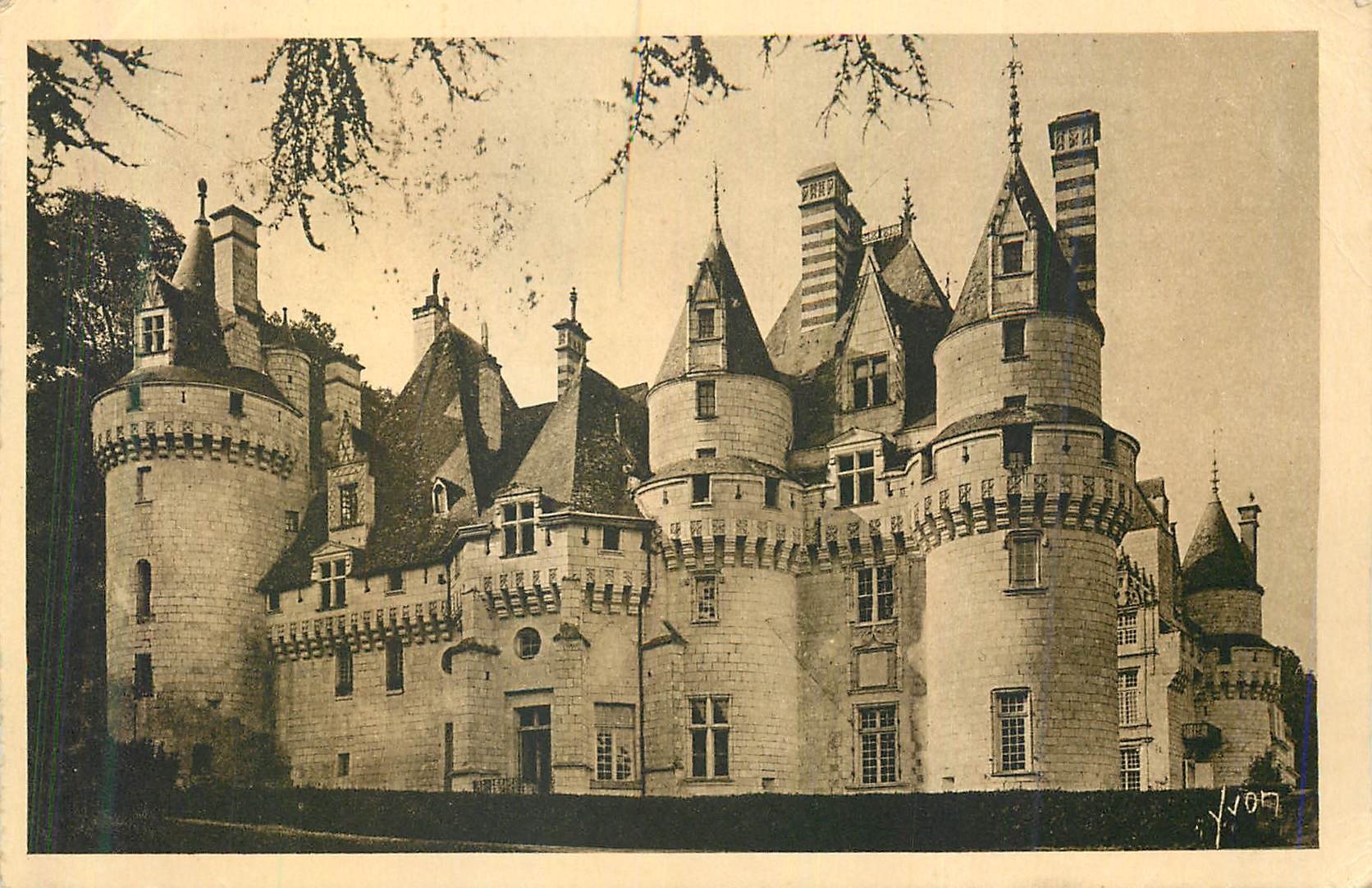 CPA Chateau de Rigny Usse (Indre et Loire) Chateaux de la Loire La Douce France Vue d'Ensemble (Nord Est)