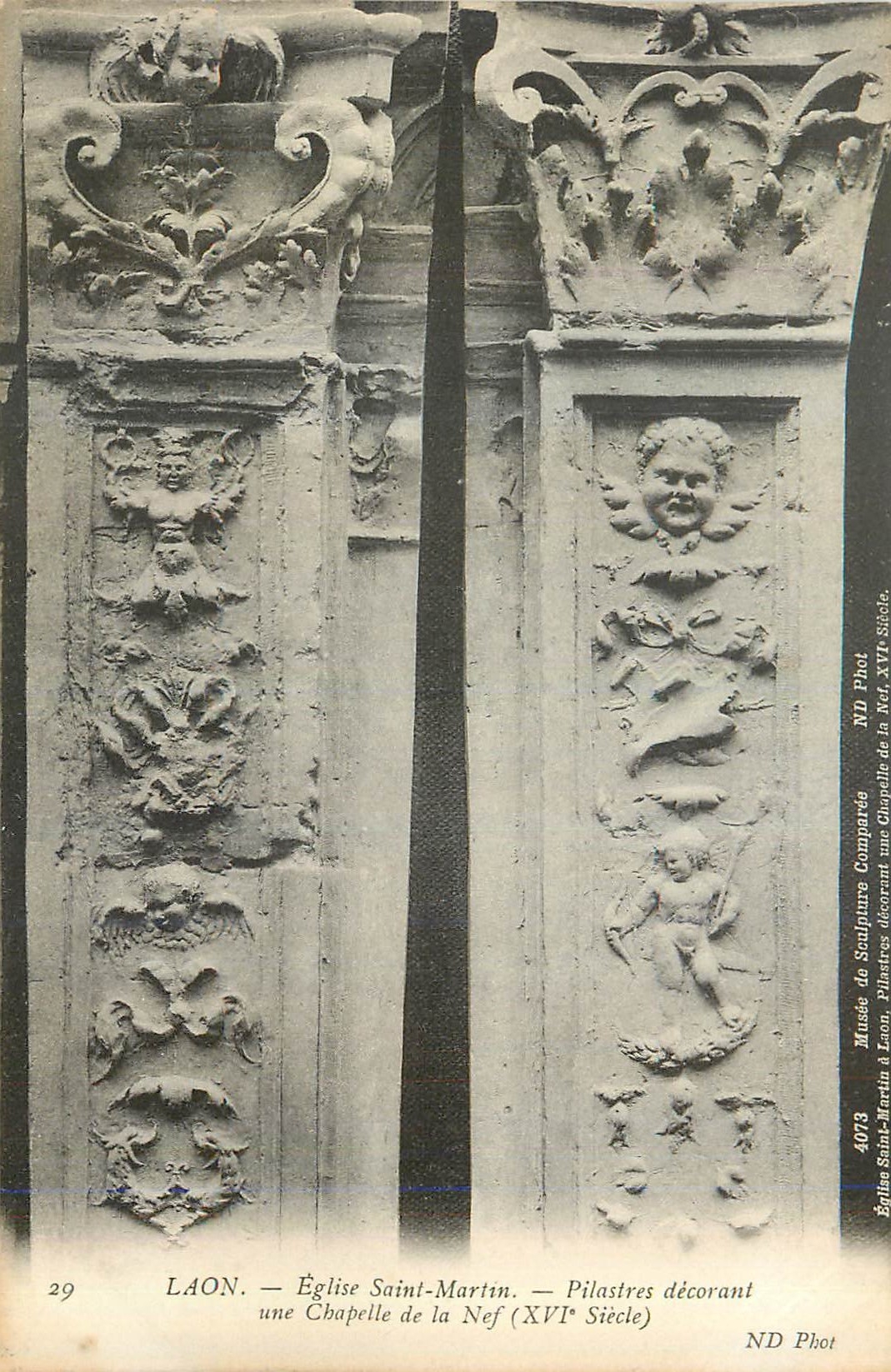 CPA Laon Eglise Saint Martin Pilastres Decorant une Chapelle de la Nef (XVIe Siecle)