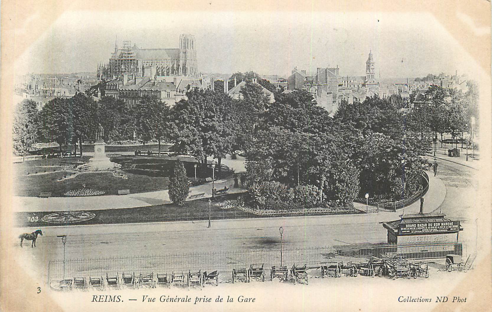 CPA Reims Vue Generale prise de la Gare
