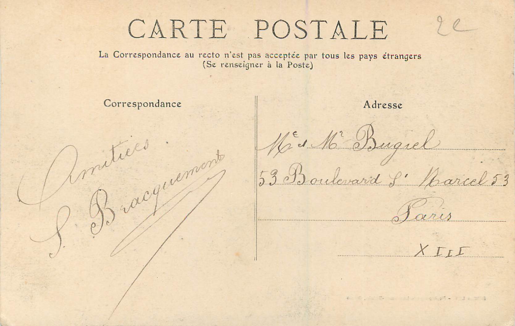 CPA Calais Le Pont et l'Entree de la Cathedrale — Rückseite