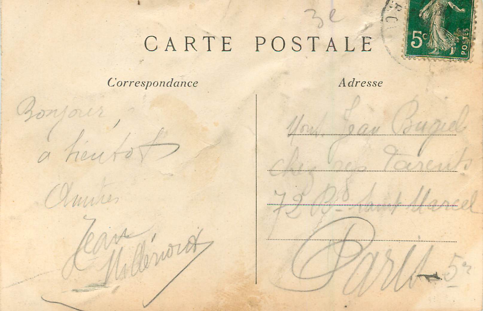 CPA Paris (6e Arrt) La Fontaine de Carpeaux Avenue de l'Observatoire — Rückseite