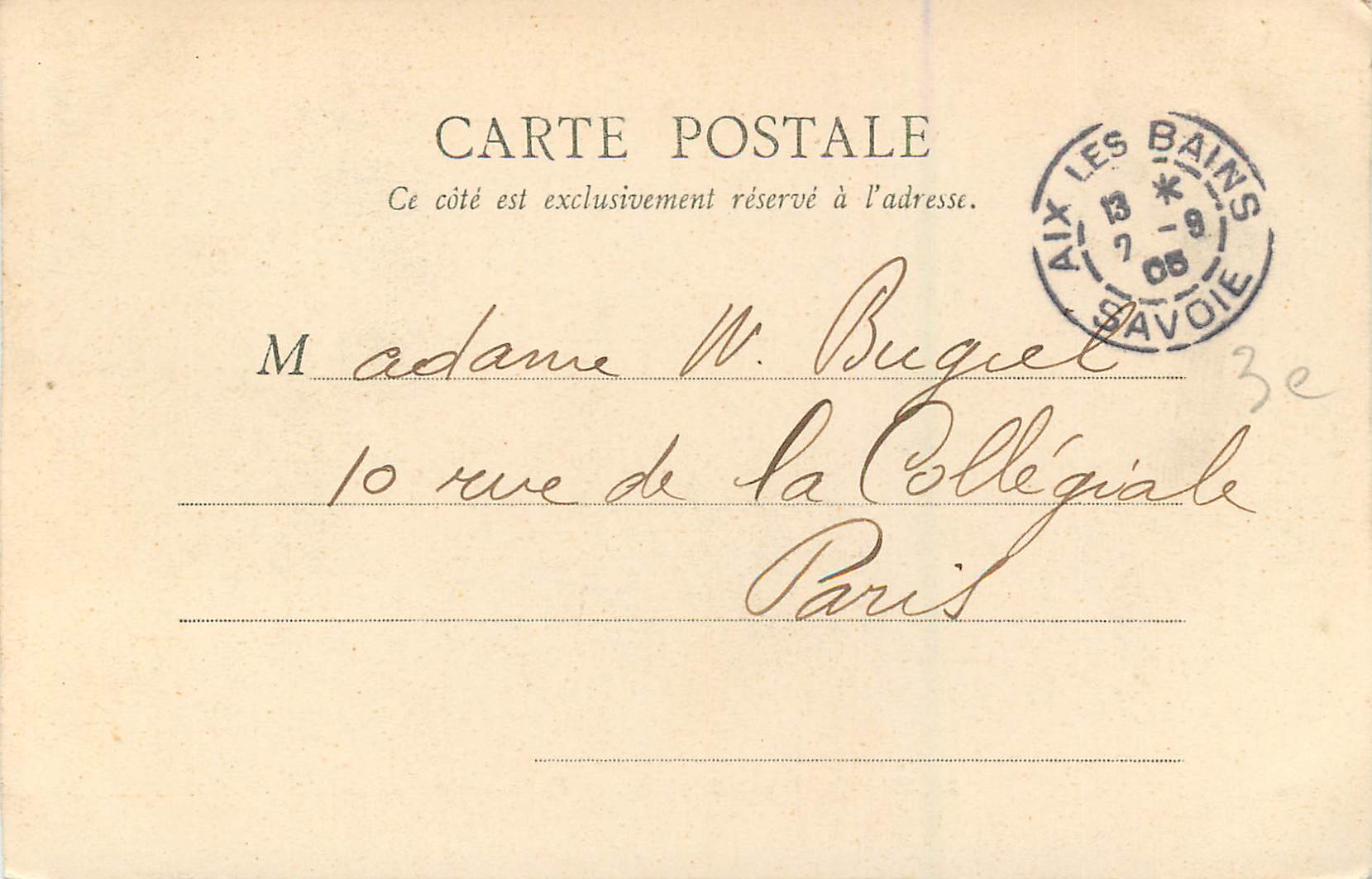 CPA Aix les Bains Abbaye de Hautecombe — Verso