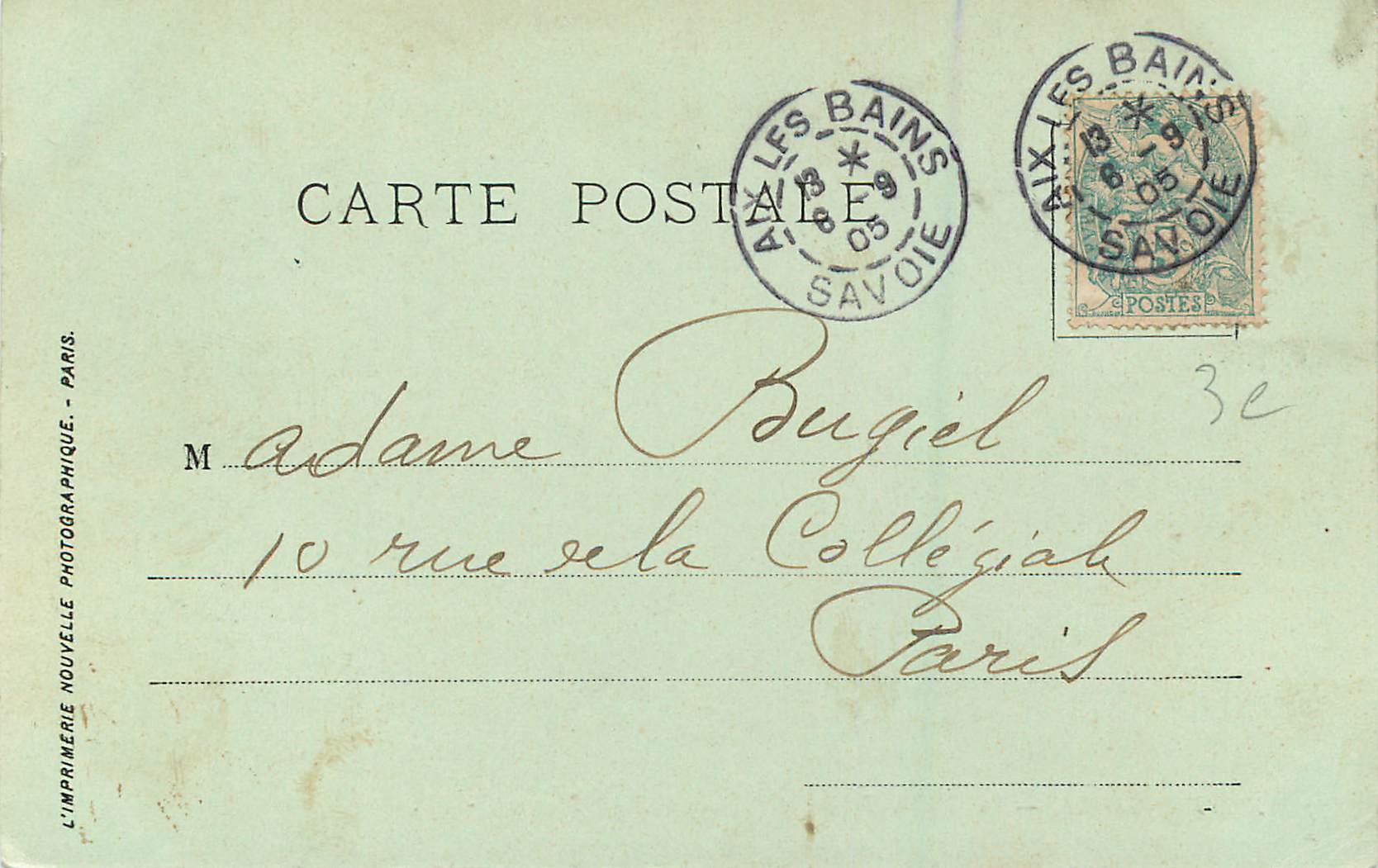 CPA Aix les Bains La Baie de Gresine et Plateau de Saint Innocent — Verso