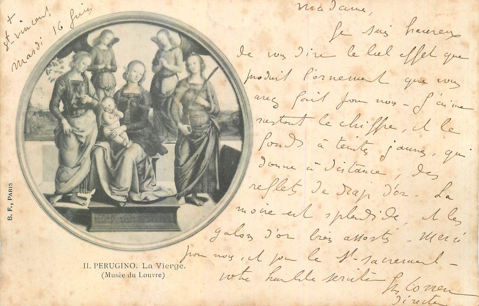 CPA Musee du Louvre Perugino La Vierge