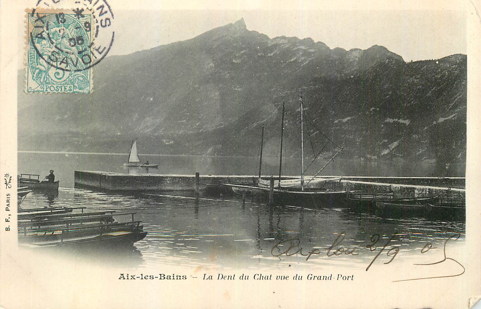 CPA Aix les Bains La Dent de Chat vue du Grand Port