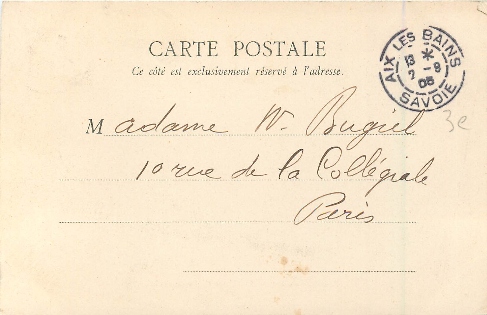 CPA Aix les Bains Abbaye de Hautecombe — Verso