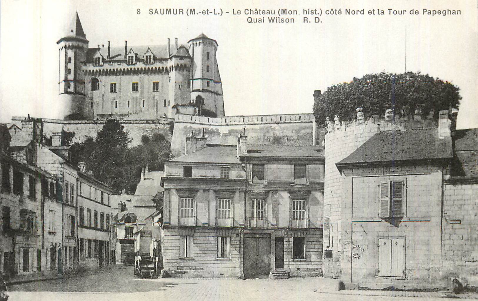 CPA Saumur (M et L) Le Chateau (Mont Hist) Cote Nord et la Tour de Papeghan Quai Wilson