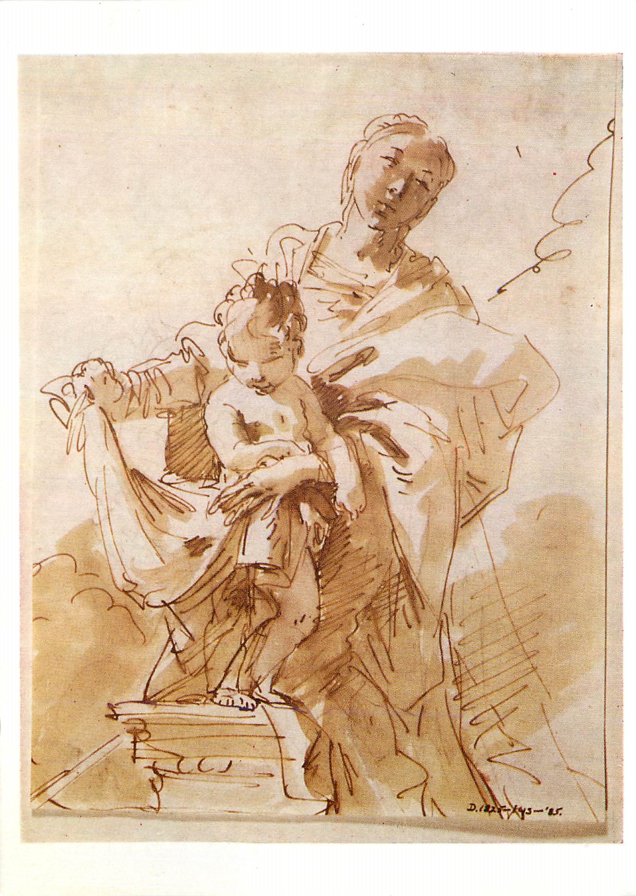 CPM Victoria and Albert Museum Madonna and Child Pen and Wash
