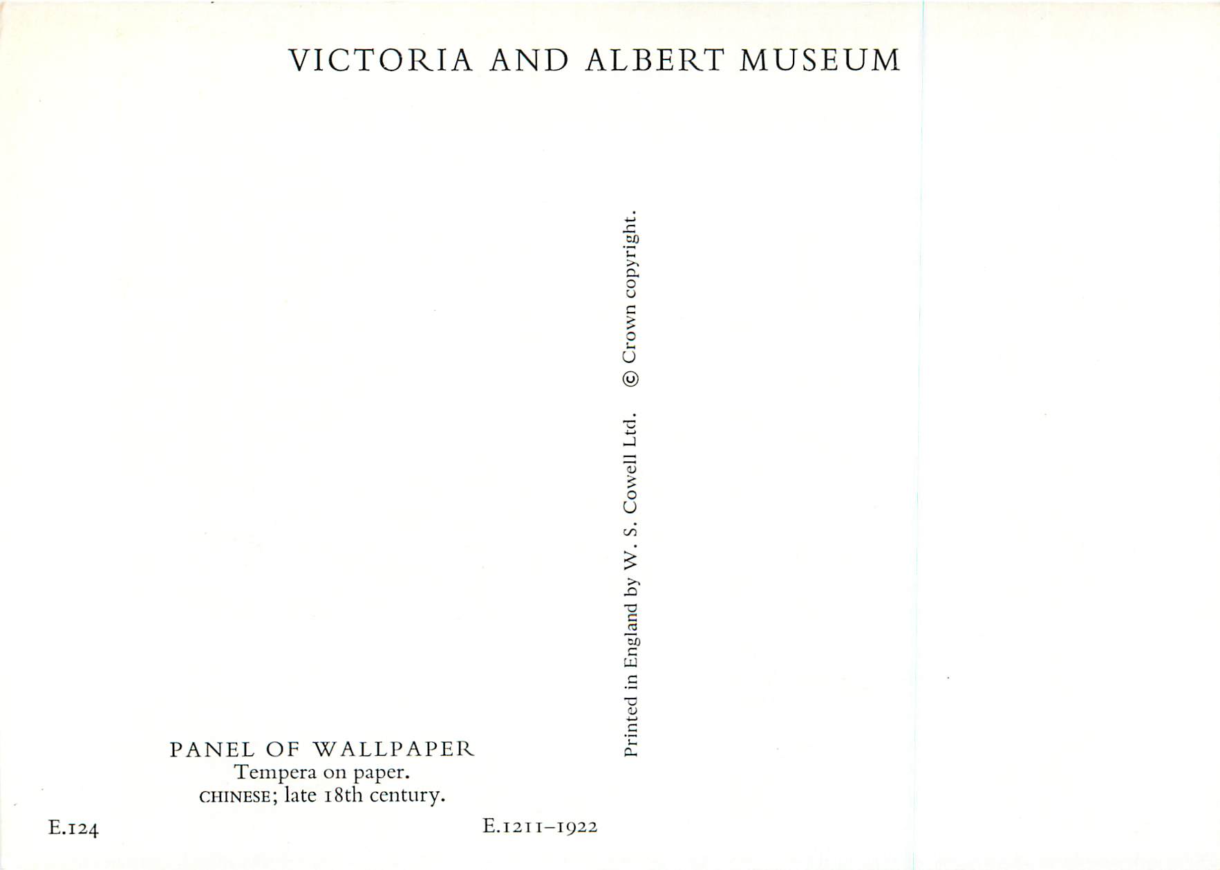 CPM Victoria and Albert Museum Panel of Wallpaper Chine China — Rückseite
