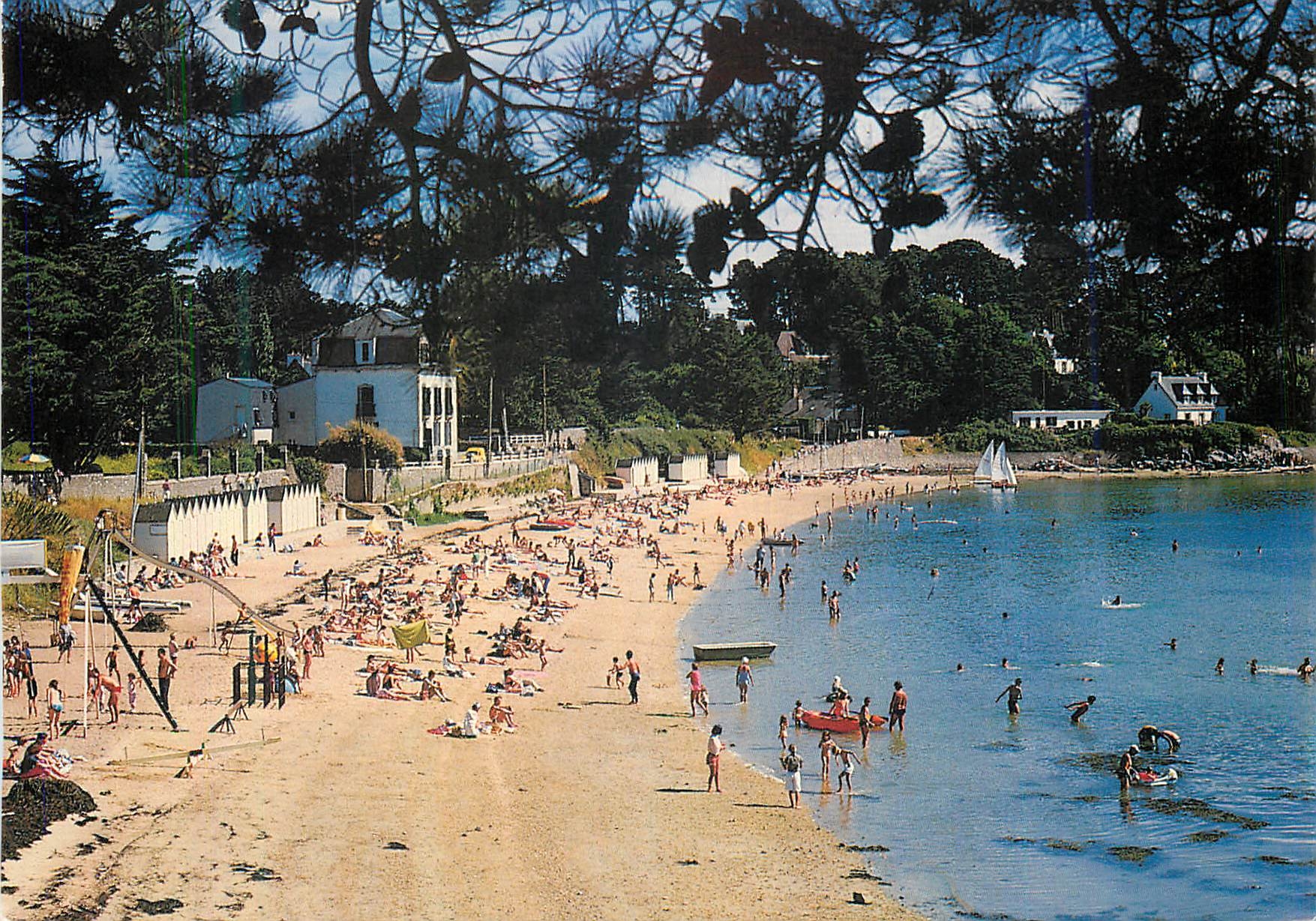 Ile aux Moines — La grande plage à l'heure du bain — Editions d'Art JOS