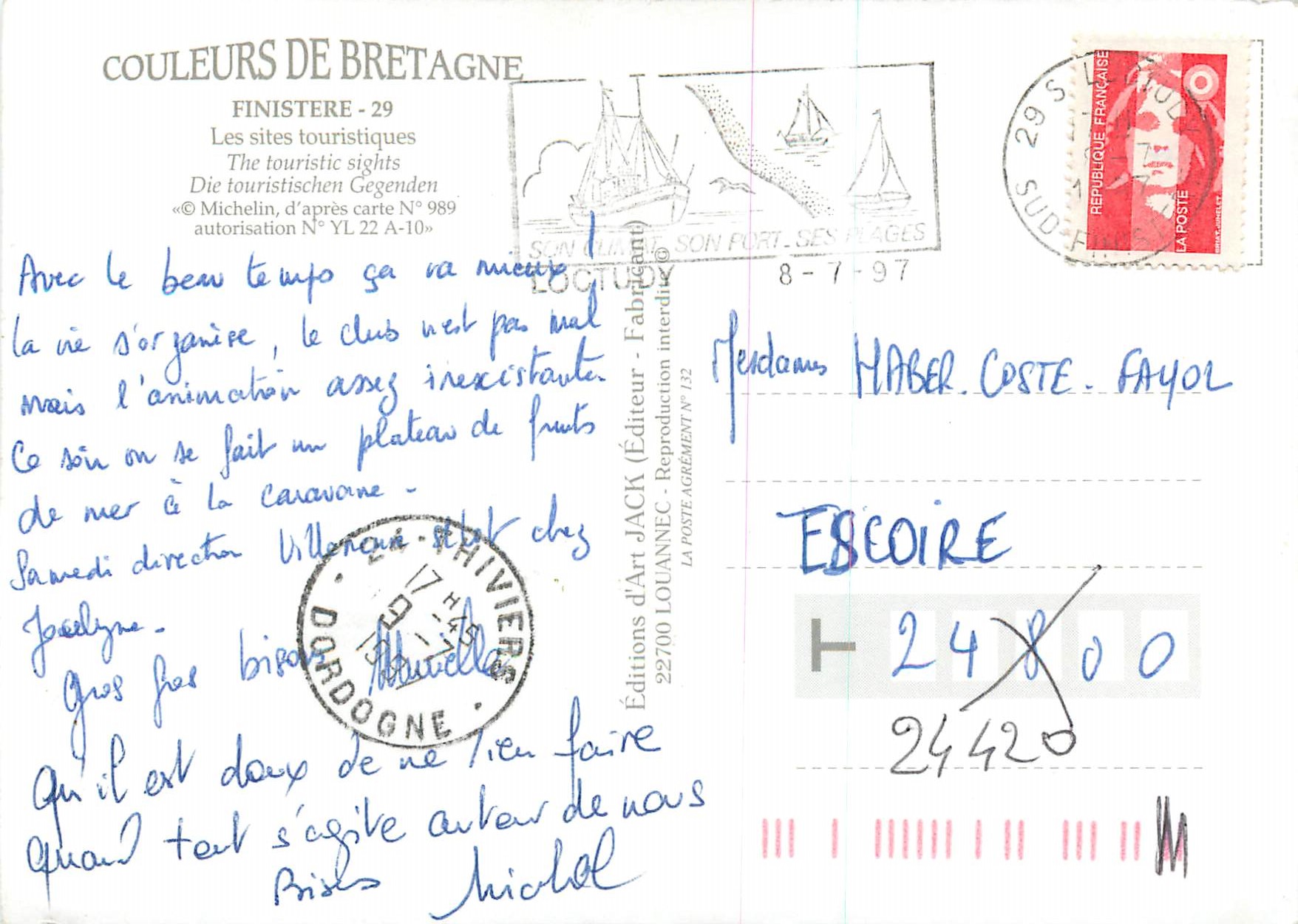 Finistère — Sites touristiques — Éditions d'Art Jack — Rückseite