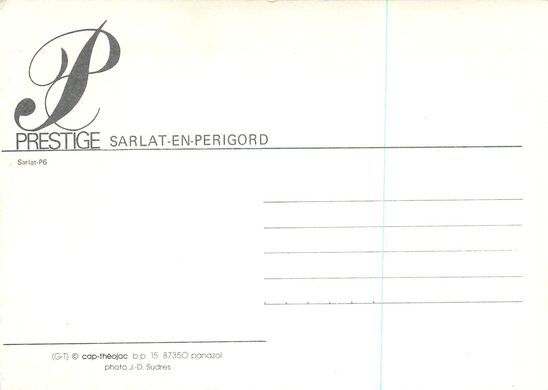 CPM Sarlat en Perigord Prestige — Verso