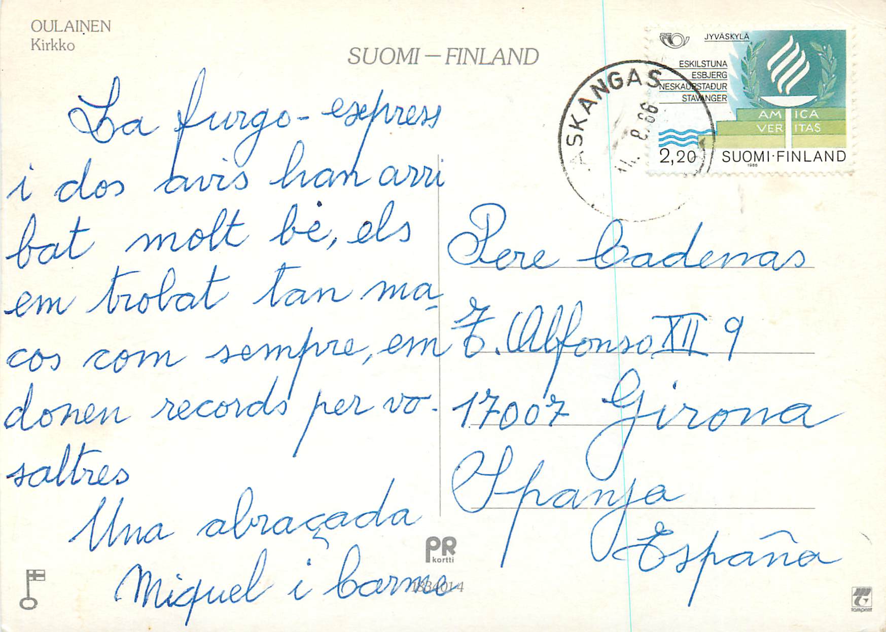 CPM Oulainen Kirkko Suomi Finland — Rückseite
