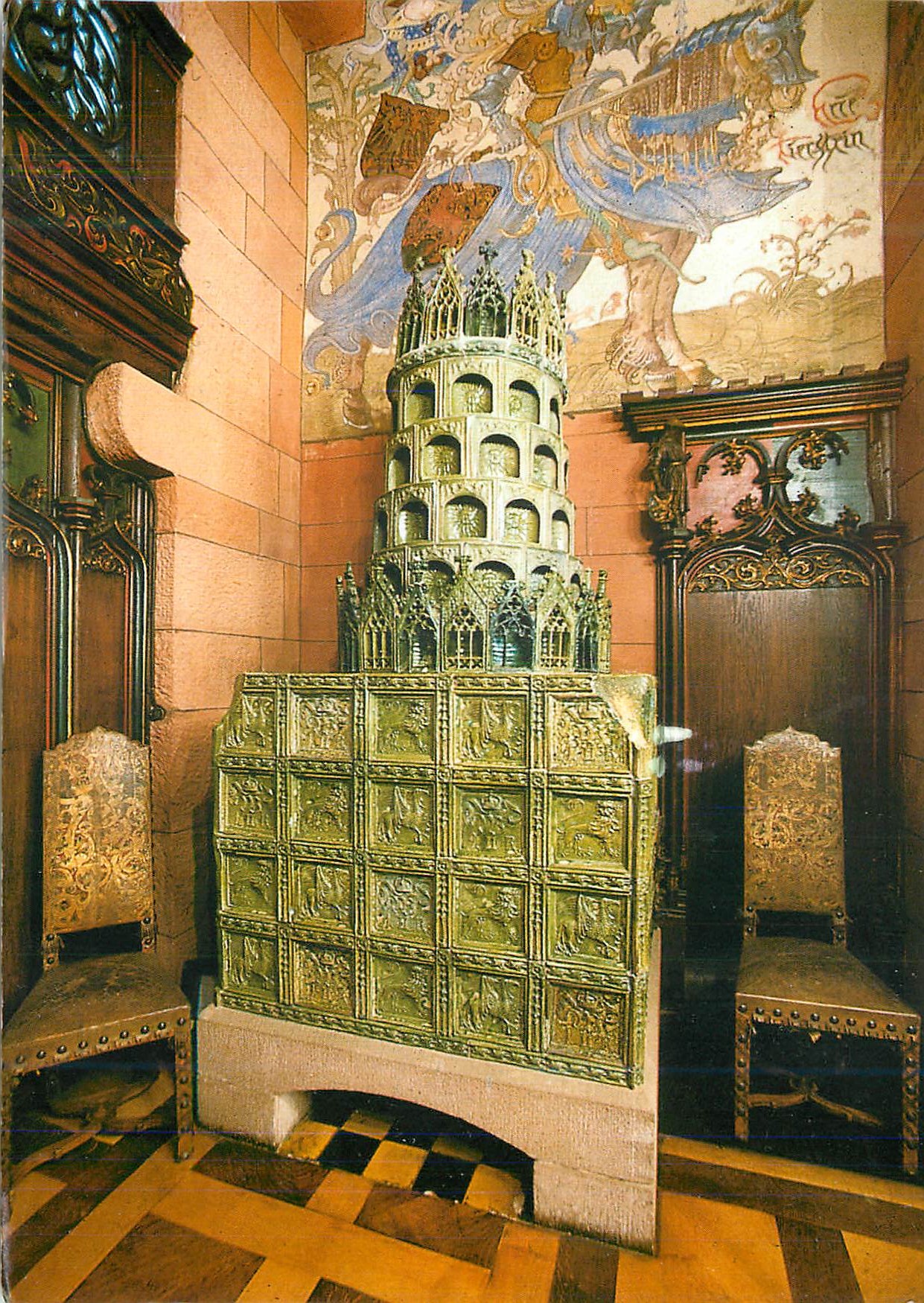 CPM Chateau du Haut Koenigsbourg Poele de la Salle des Fetes