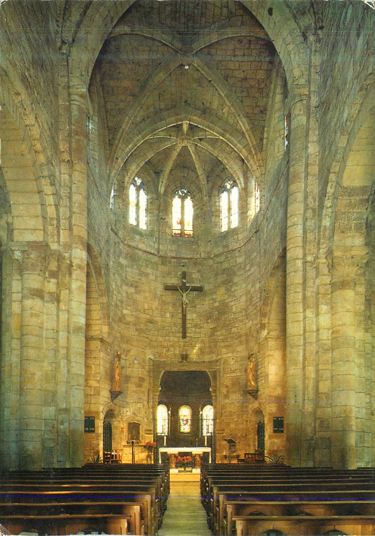 Interior of the church — view of the nave and choir — APA-POUX Postcard Society