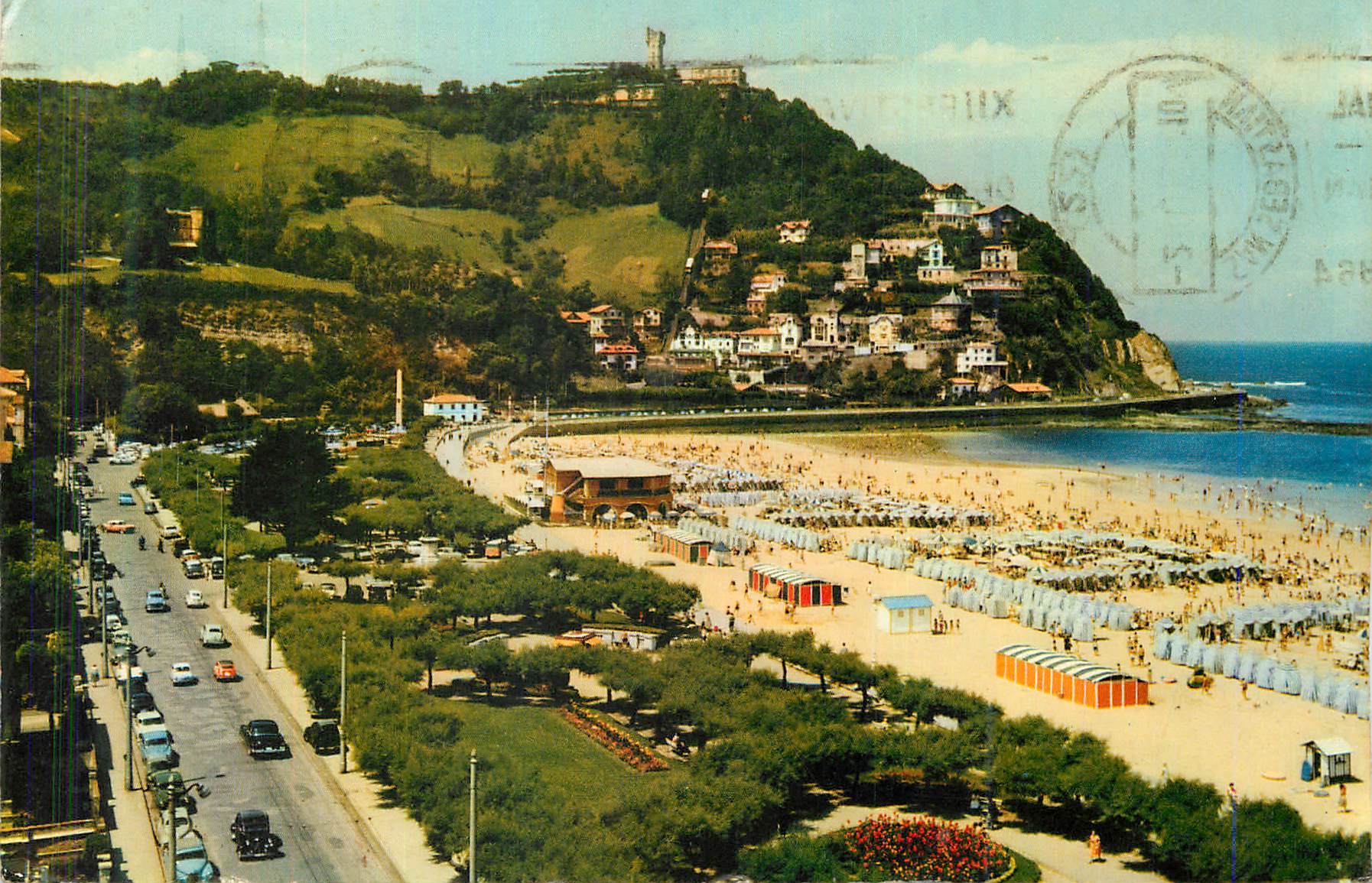 CPM San Sebastian Plage Ondarreta et Mont Igueldo