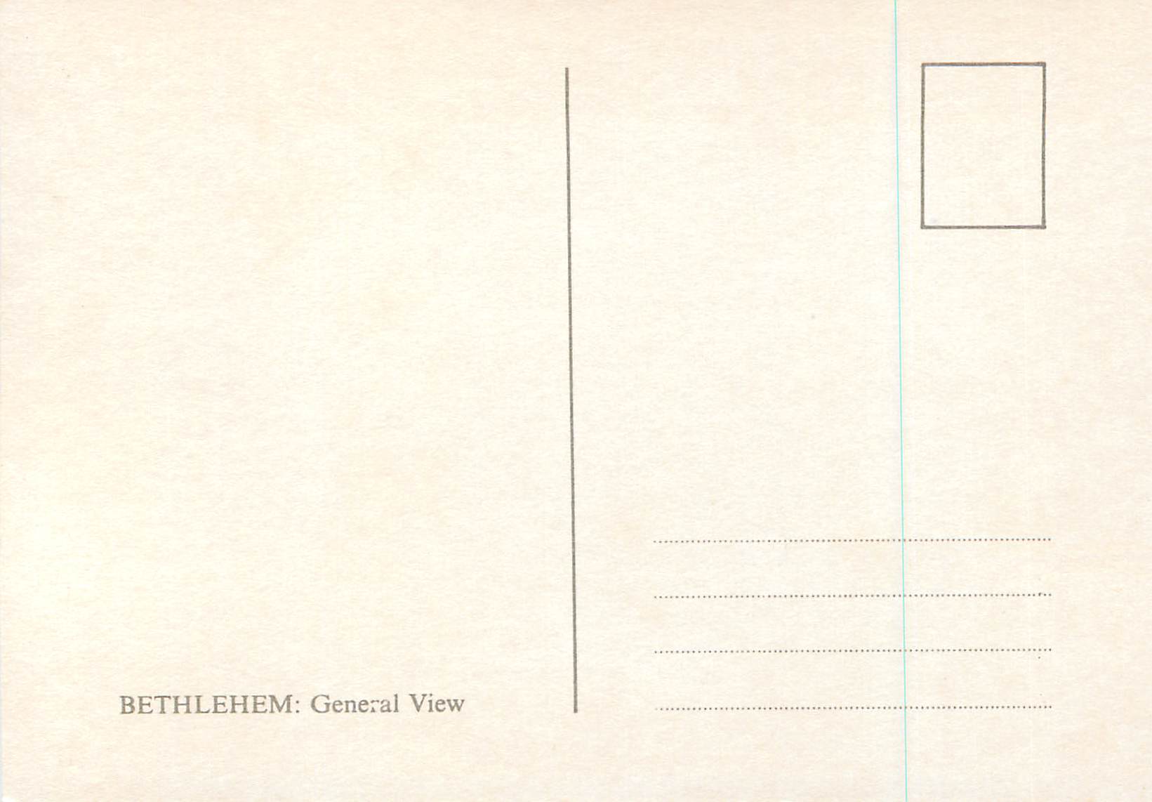 CPM Bethlehem General View — Rückseite
