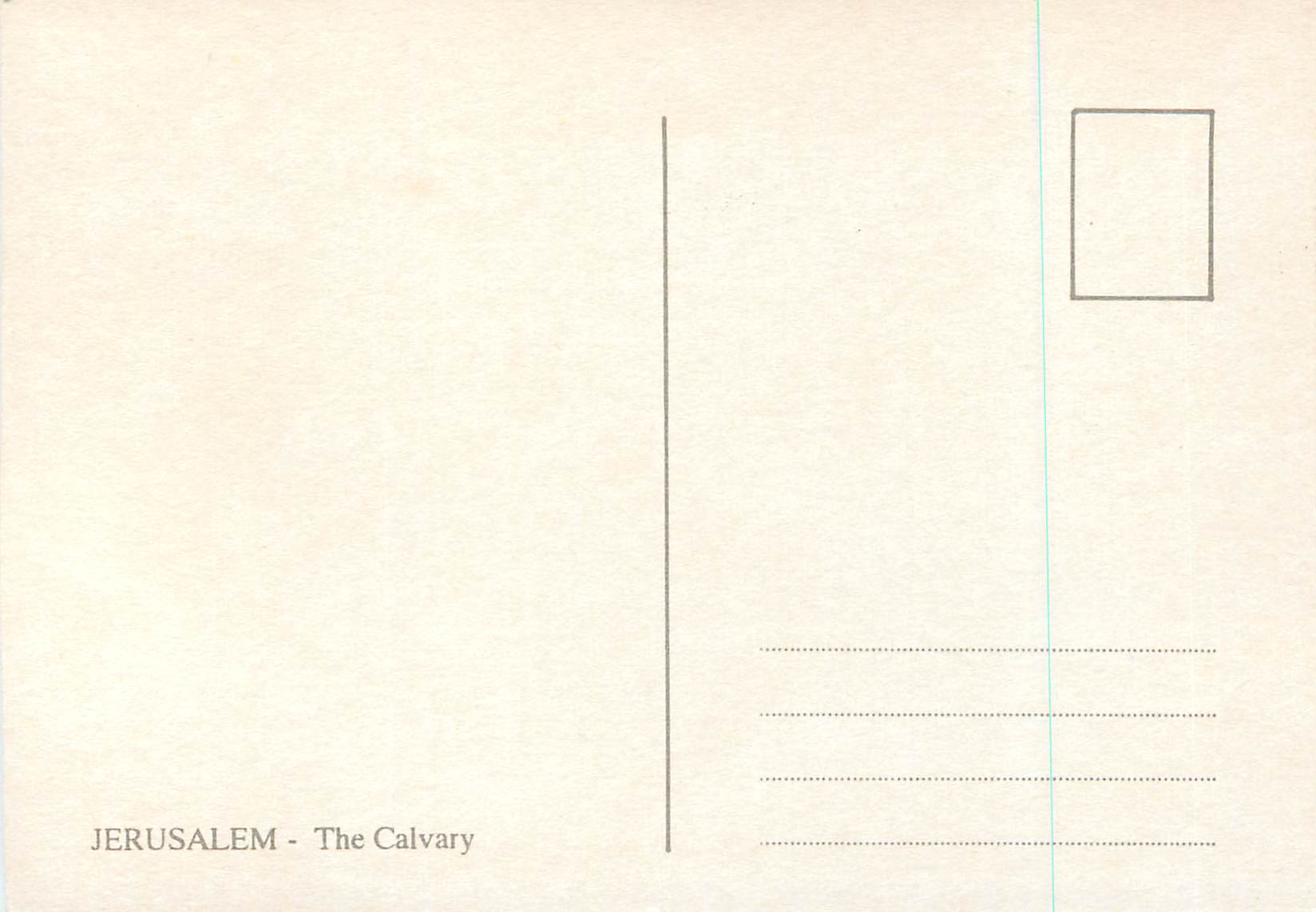 CPM Jerusalem The Calvary — Verso