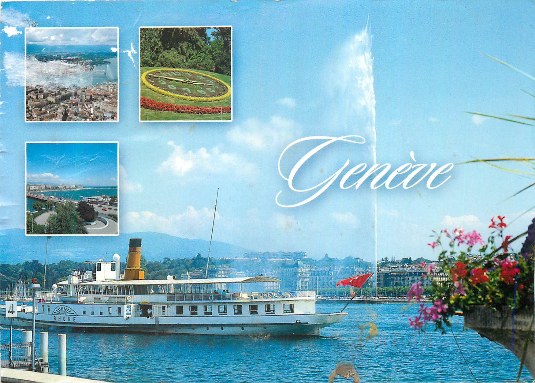 Genève — vue du lac et du Jet d'eau — Éditions Aeschlimann, n°13091
