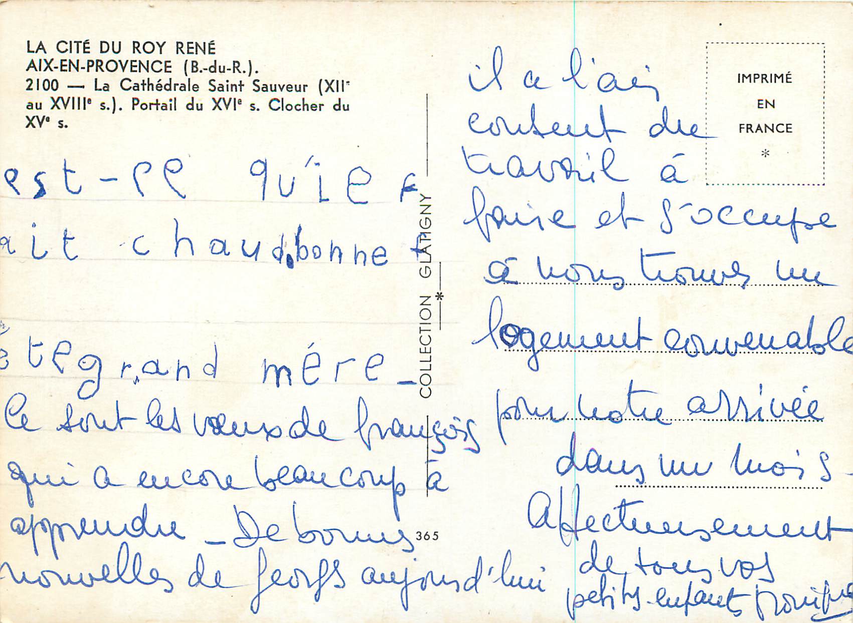 Aix-en-Provence — Cathédrale Saint-Sauveur et clocher du XVIe s. — Rückseite