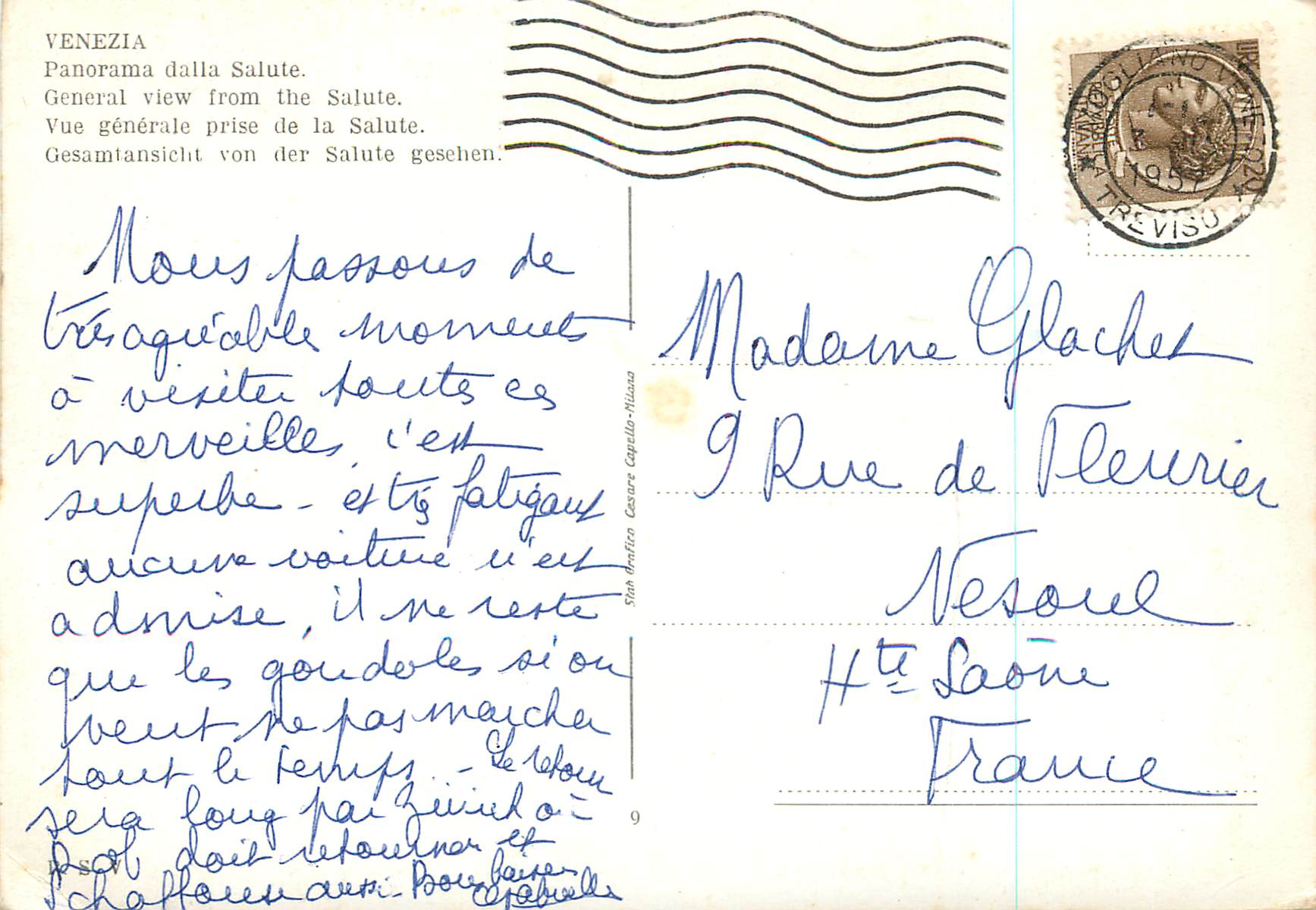 CPM Venezia Vue Generale Prise de la Salute — Rückseite