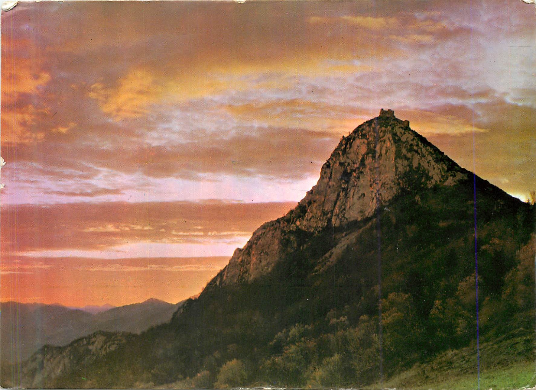 CPM Montsegur (Ariege) Aurore sur le Chateau