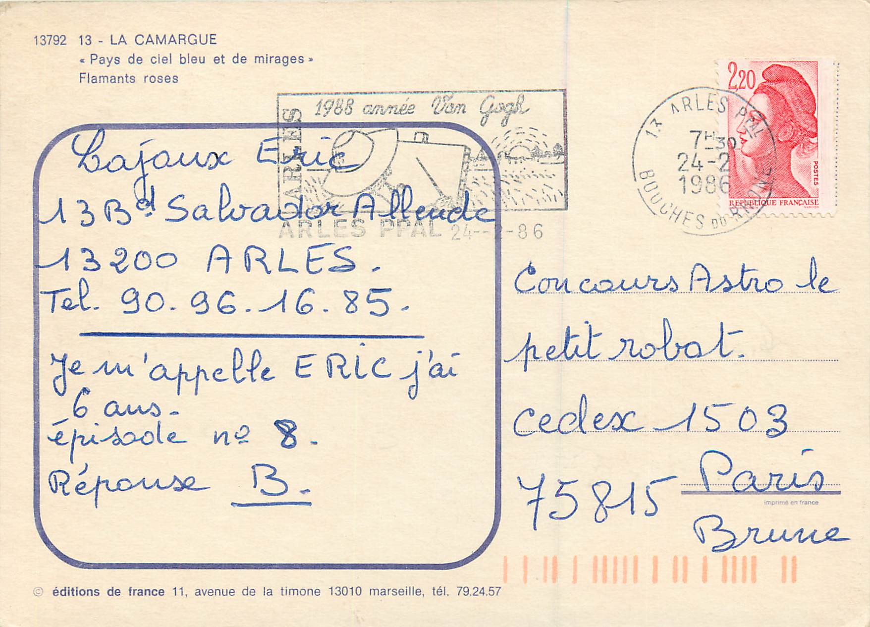 CPA la Camargue Pays de Ciel Bleu et de Mirages Flamants Roses — Rückseite