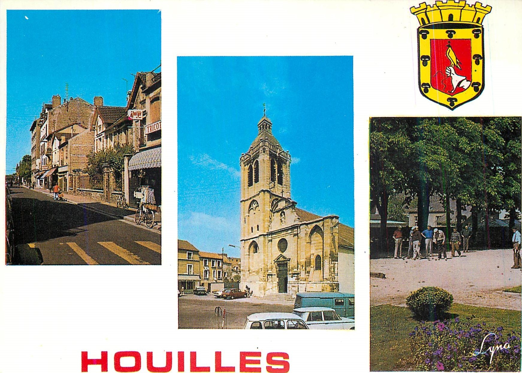 CPM Houilles (Yvelines) Avenue Charles de Gaulle l'Eglise