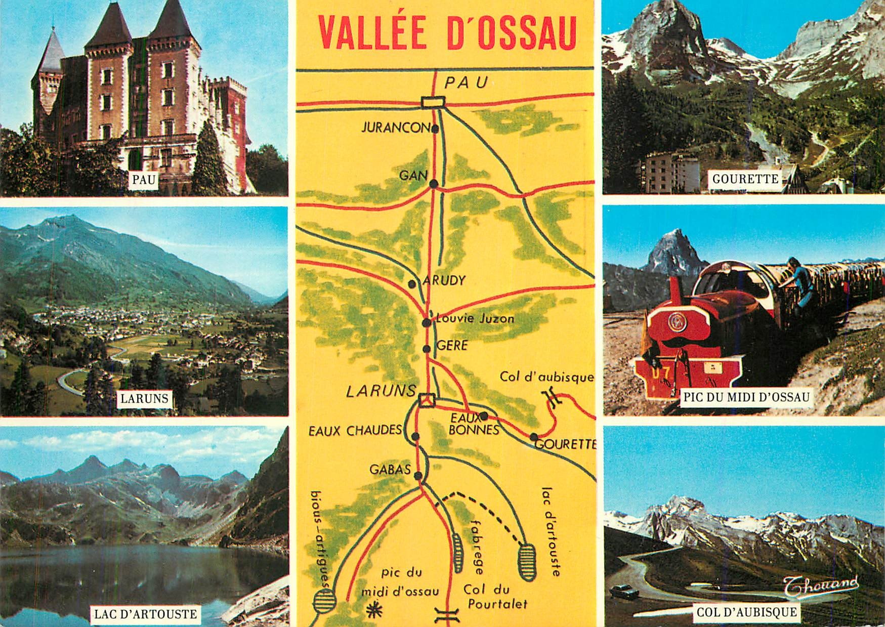 CPM Bearn Vallee d'Ossau Pau Laruns Lac d'Artouste Gourette Pic du Midi d'Ossau Col d'Aubisque Train