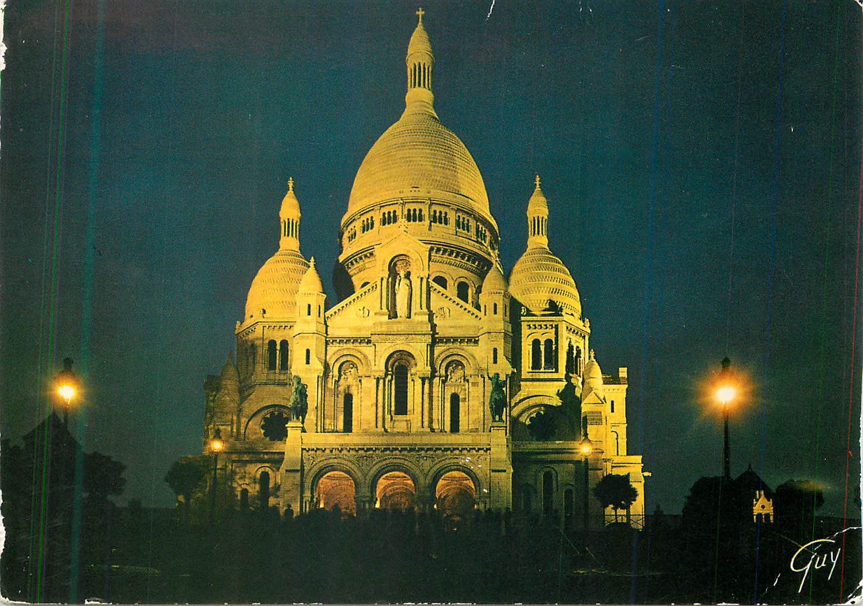 Basilique du Sacré-Cœur de Montmartre — illuminée — Éditions GUY, série 5502