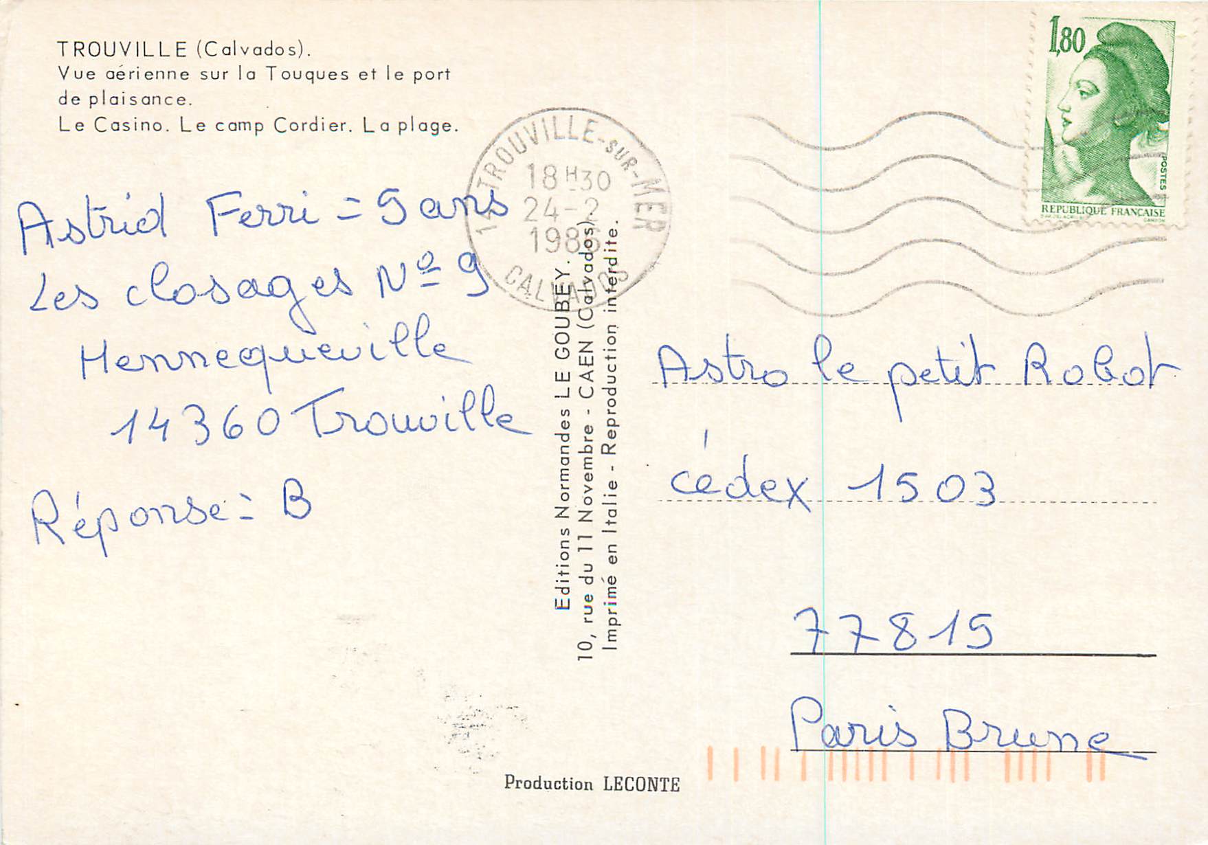 Trouville — Vue aérienne sur la Touques et le port de plaisance — Editions Normandes LE GOUBEY — Reverso
