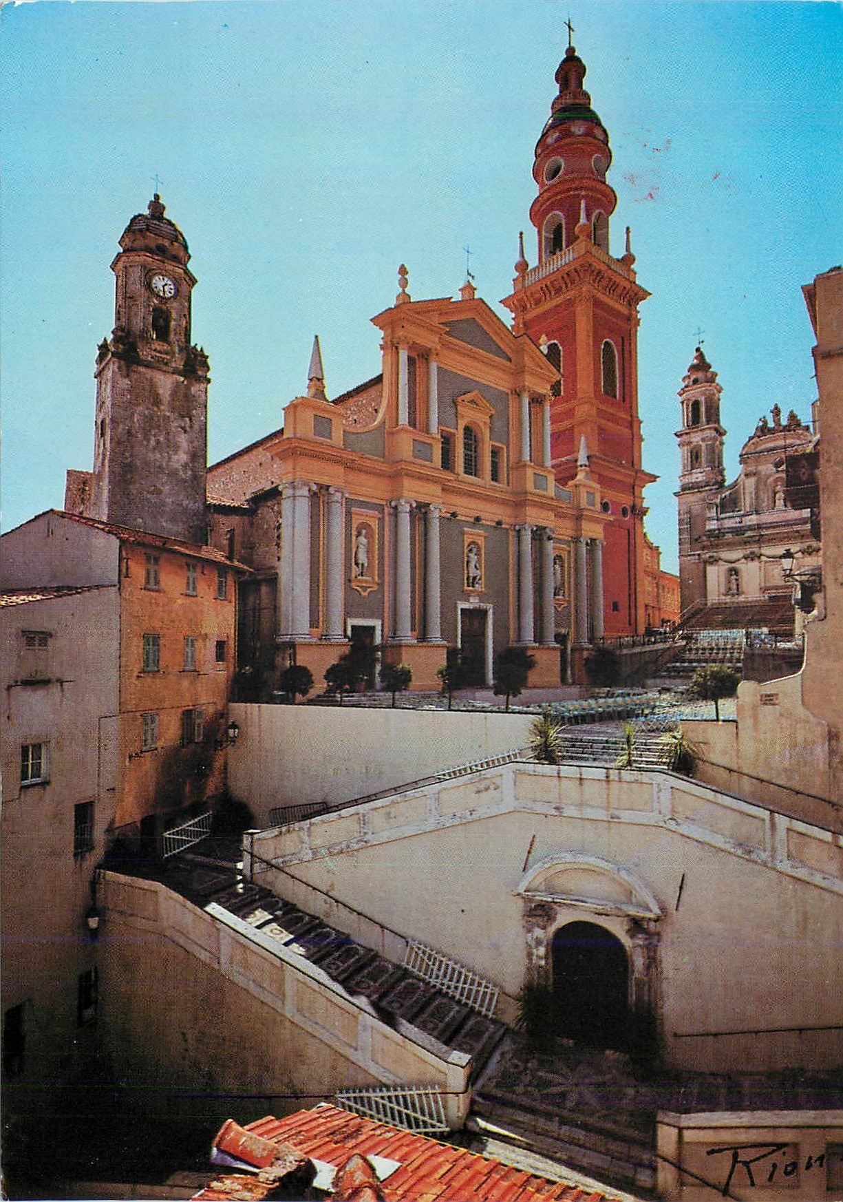 CPM Menton L'Eglise La Cote d'Azur Inoubliable