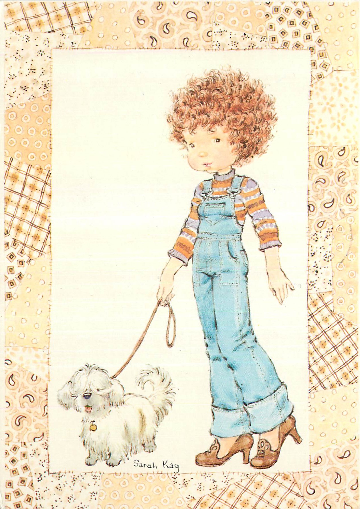 CPM Sarah Kay Enfant Chien