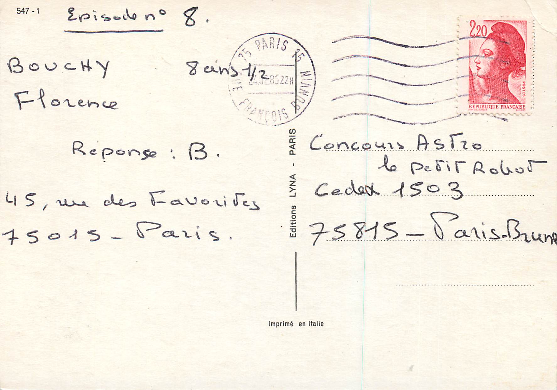 CPM Femme — Verso