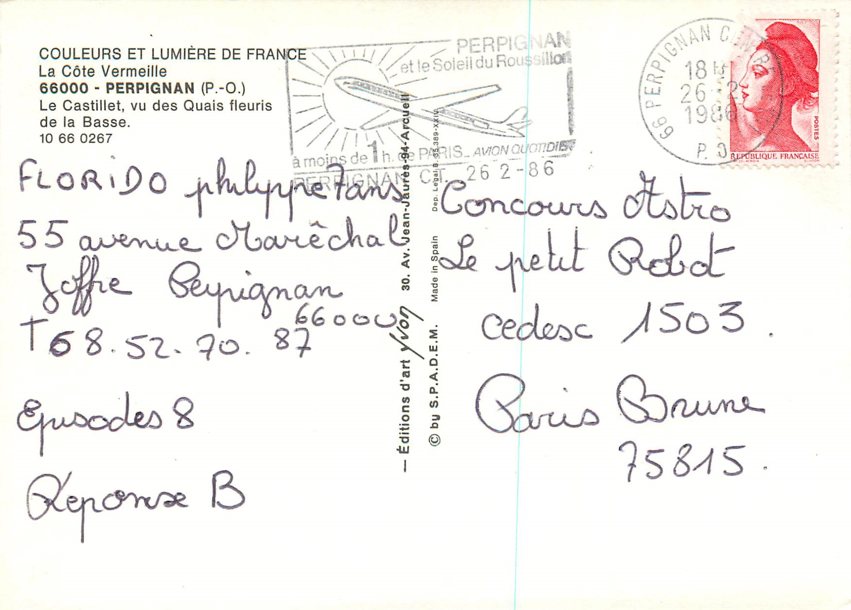 CPM Perpignan (P O) La Cote Vermeille Couleurs et Lumiere de France — Rückseite