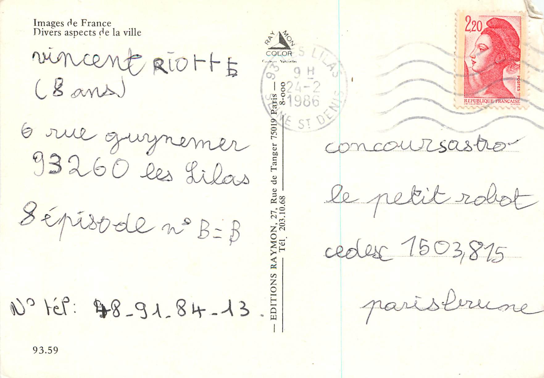 CPM Les Lilas Images de France Divers Aspects de la Ville — Back