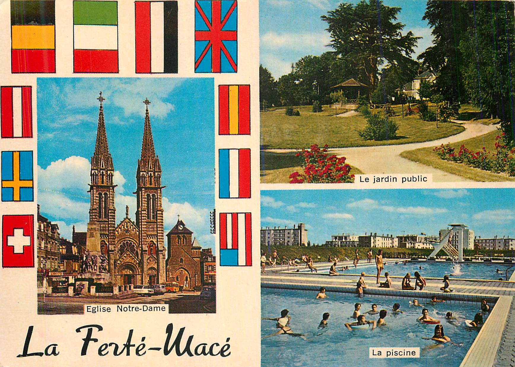 La Ferté-Macé — Église Notre-Dame, Le jardin public, La piscine — Couleurs Naturelles