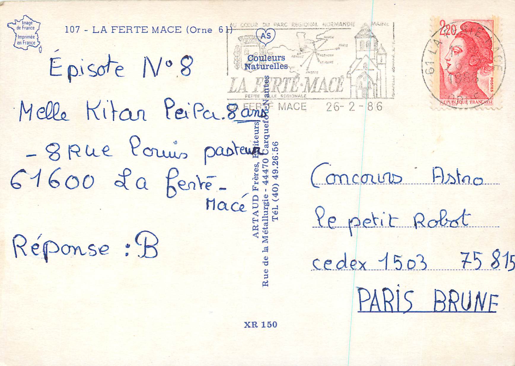 La Ferté-Macé — Église Notre-Dame, Le jardin public, La piscine — Couleurs Naturelles — Rückseite