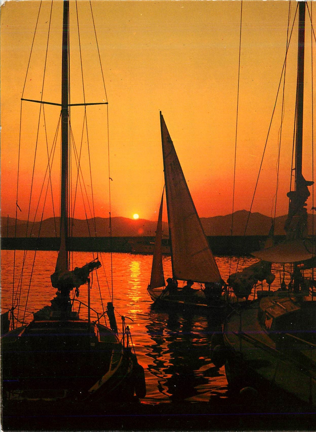 CPM Lumiere et Beaute de la Cote d'Azur La Rentree au Port au Soleil Couchant Bateaux