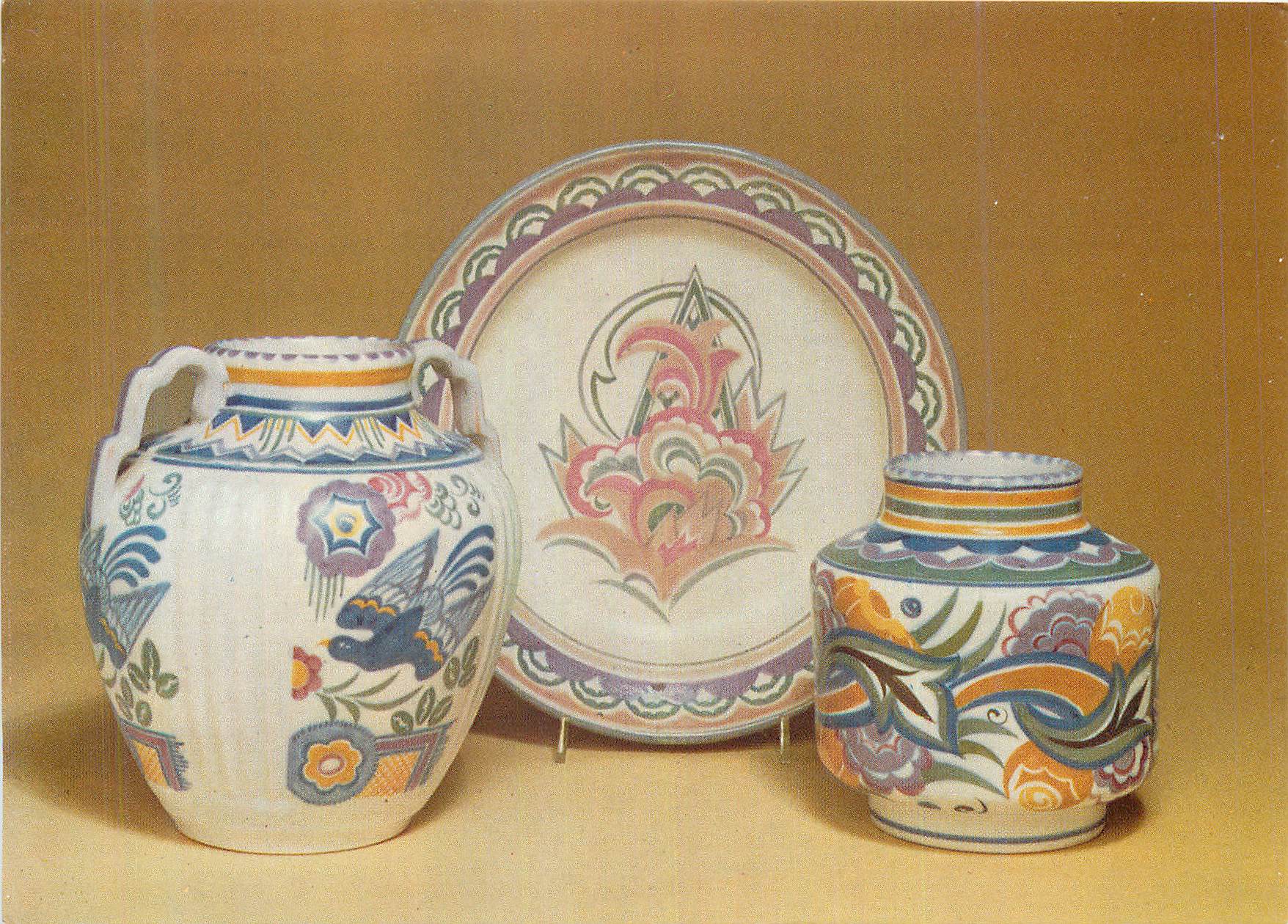 CPM Victoria and Albert Museum Group of two Vases and a Dish