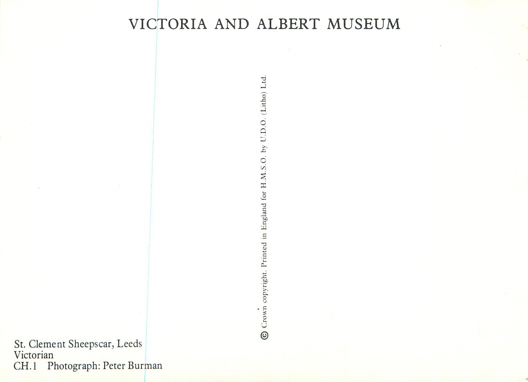CPM Victoria and Albert Museum St Clement Sheepscar Leeds Victorian — Rückseite