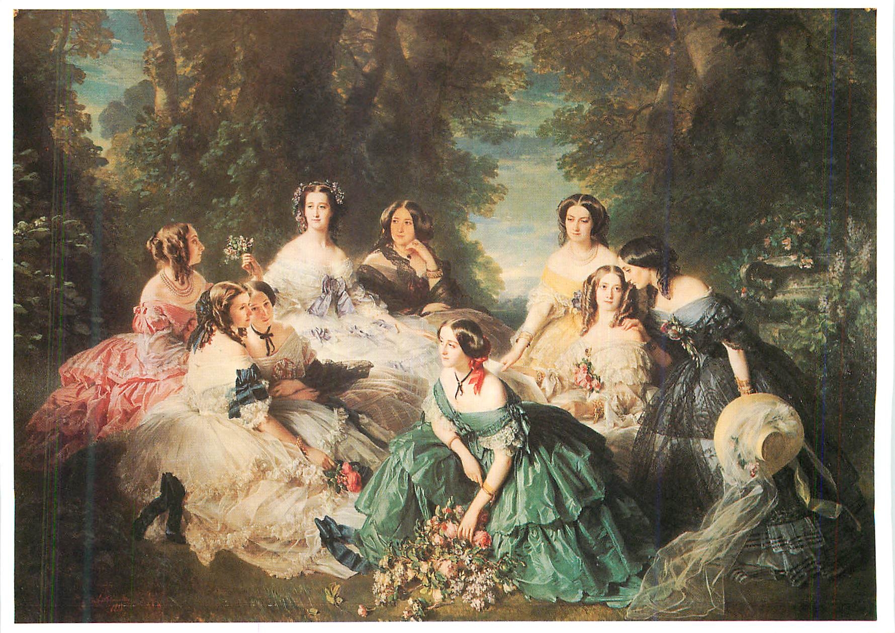 L'Impératrice Eugénie et ses dames d'honneur — peinture de Franz-Xaver Winterhalter (1805?-1873) — Musée National du Château de Compiègne