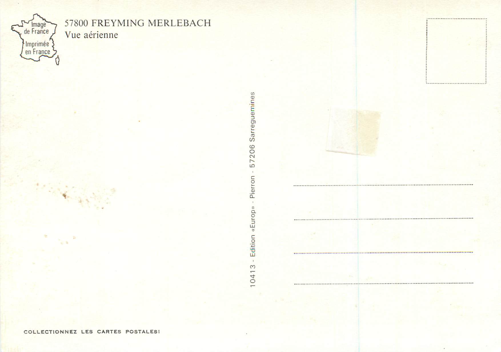 CPM Freyming Merlebach Carrefour de l'Europe Vue Aerienne — Back