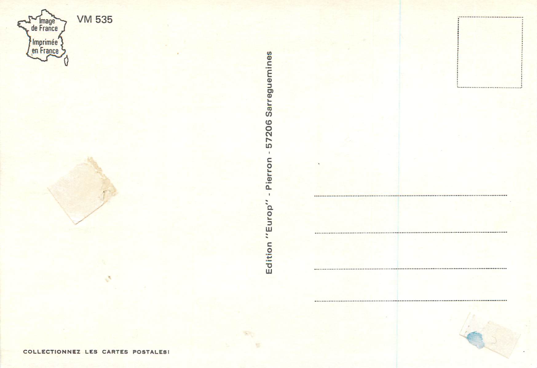 Région de Sarrebourg — Carte touristique avec photos de Dabo, Lutzelbourg, Sarrebourg, Phalsbourg et La Hoube — Édition 'Europ' Pierron — Verso