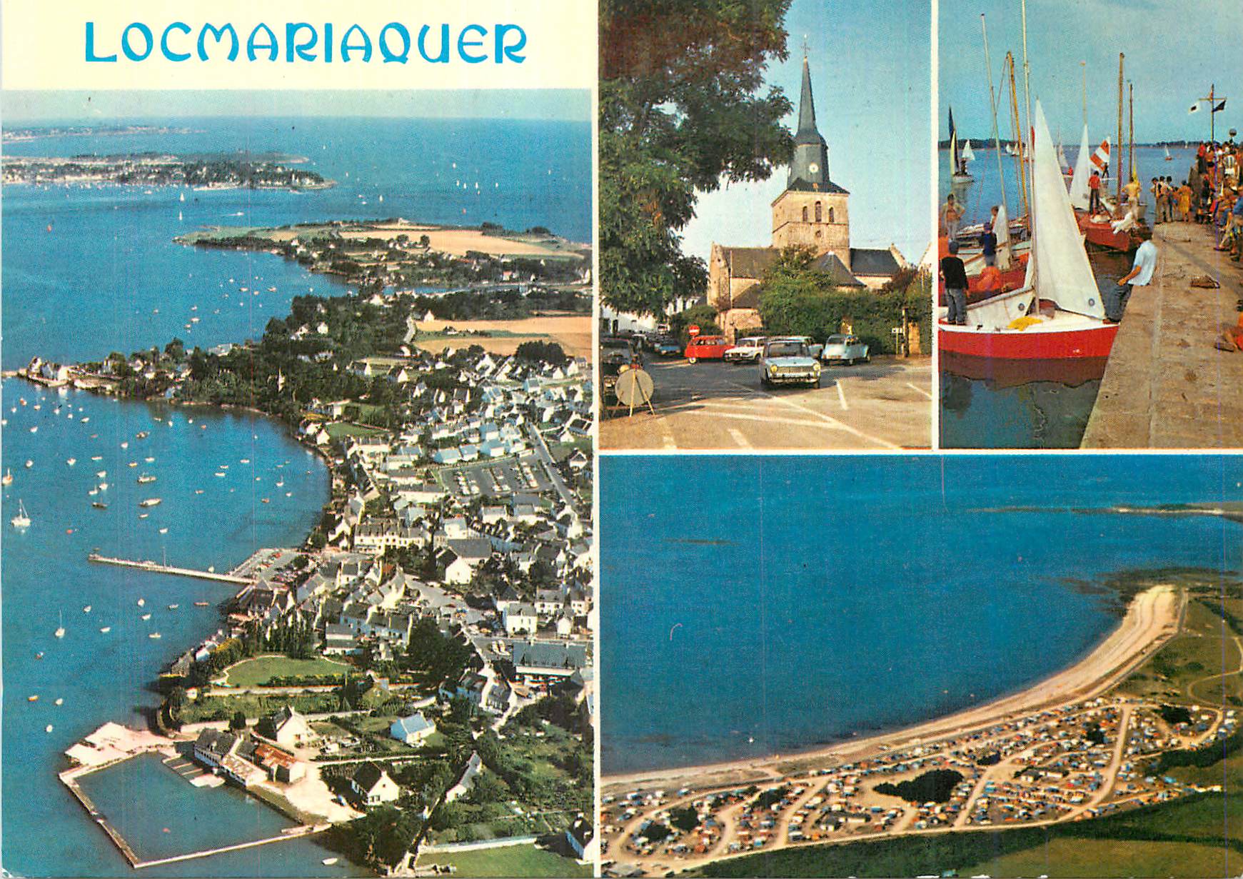 CPM Locmariaquer La Bretagne en Couleurs Le Port face au Golfe L'Eglise La Jetee