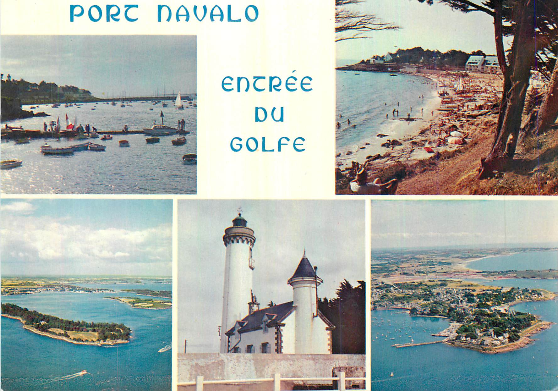 CPM Port Navalo Entree du Golfe Le Port La Plage Les Iles a l'Entree du Golfe et le Phare