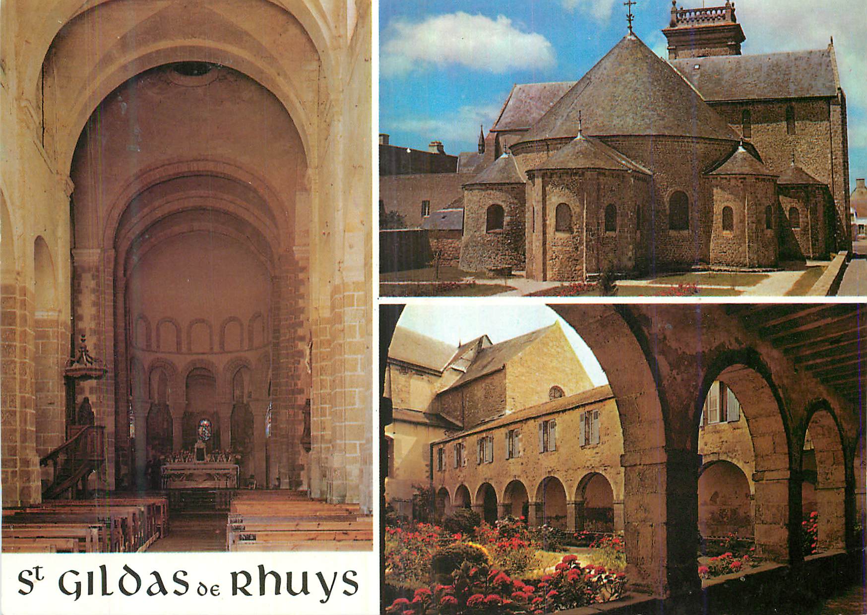 CPM St Gildas de Rhuys En Bretagne L'Eglise Abbatiale Le Coeur Le Chevet Le Cloitre