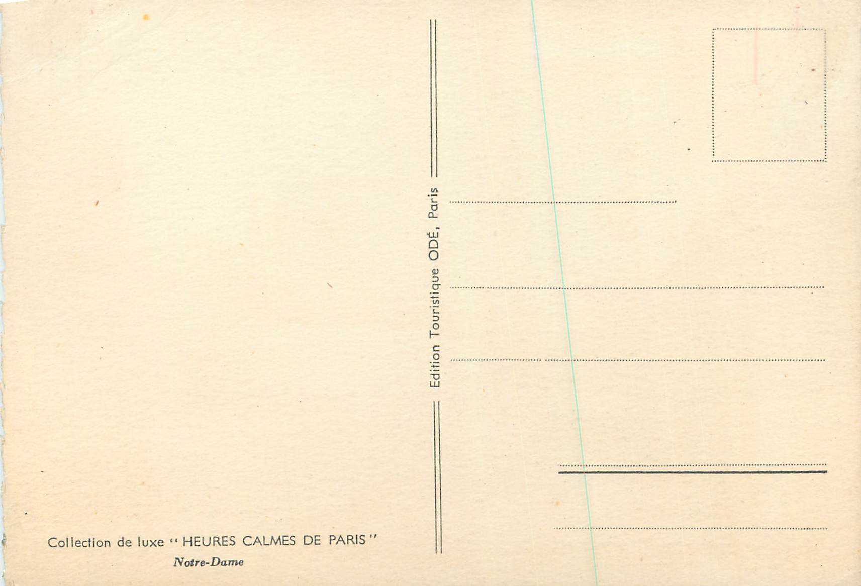 CPM Heures Calmes de Paris Notre Dame Collection de Luxe — Verso