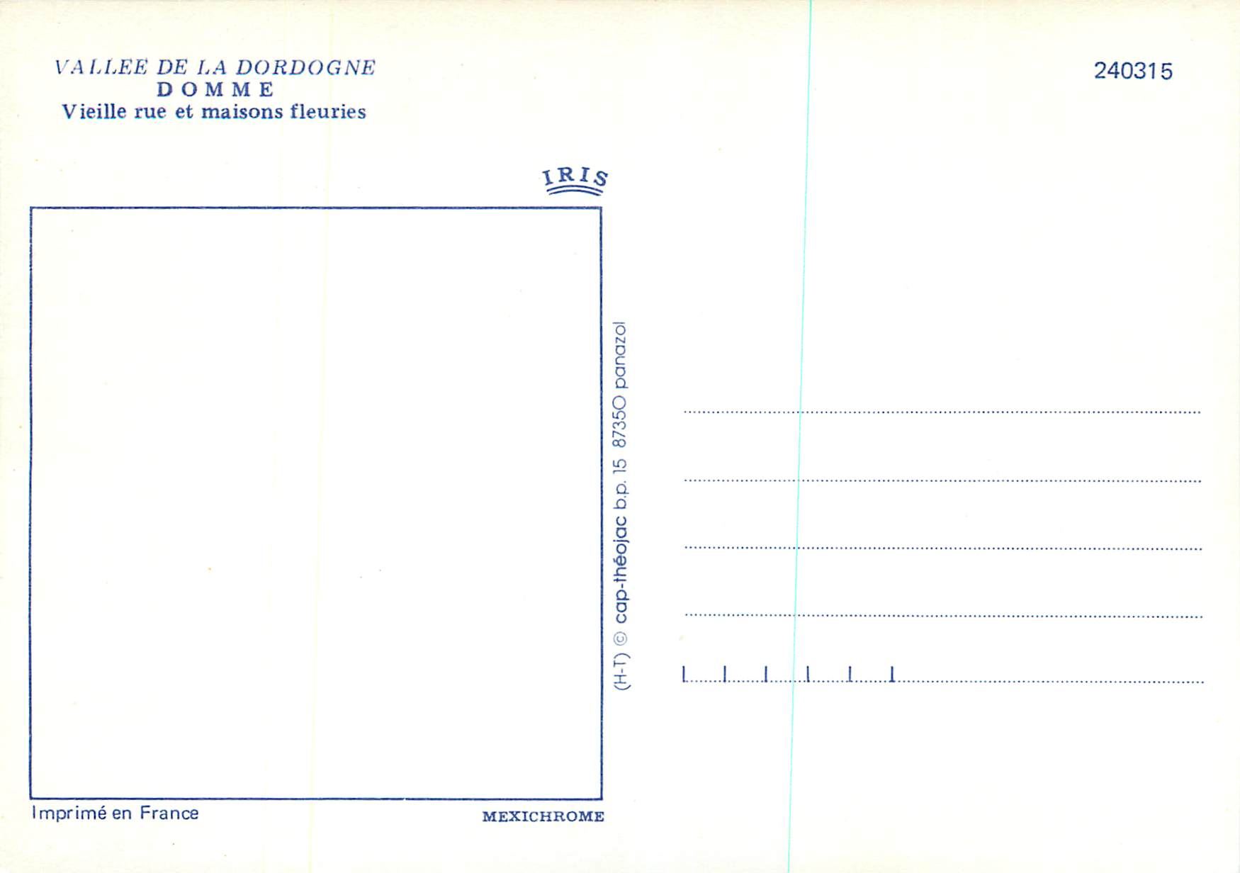 CPM Domme La Vallee de Dordogne Vieille Rue et Maisons Fleuries — Rückseite